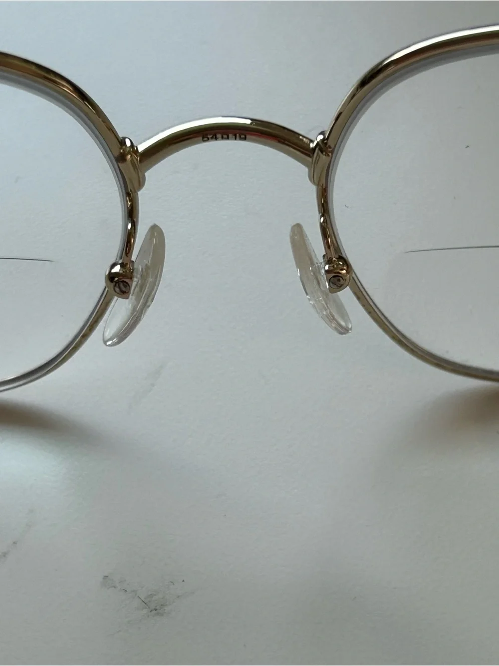 Prada Metal Eyeglass Frames Only 54 19 140 Gold Color Full Rim Green Arms